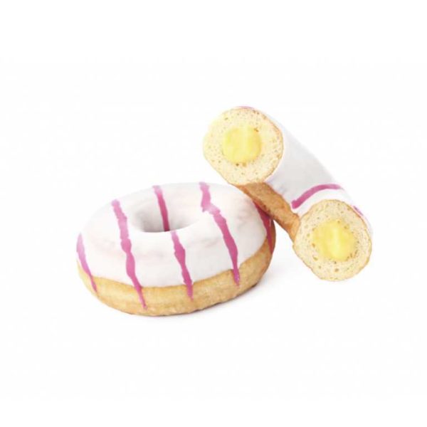 Il classico donut americano ripieno di una gustosissima farcitura alla crema.