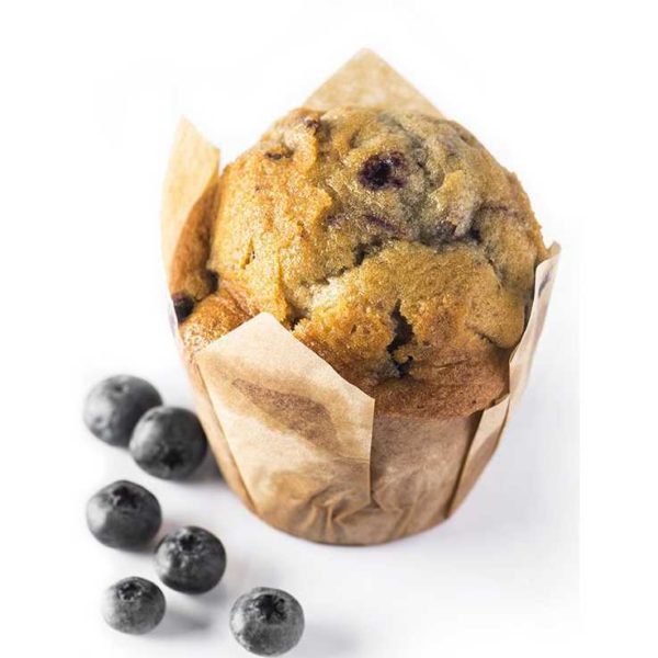 Muffin con farcitura di mirtilli interi e marmellata di mirtilli