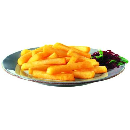 Patatine fritte lunghe di un invitante colore dorato e deliziosa consistenza croccante. Taglio stick di dimensione 10x10mm.