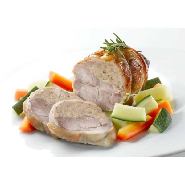 Coscia di carne di tacchino con ripieno di carne di tacchino e suino.