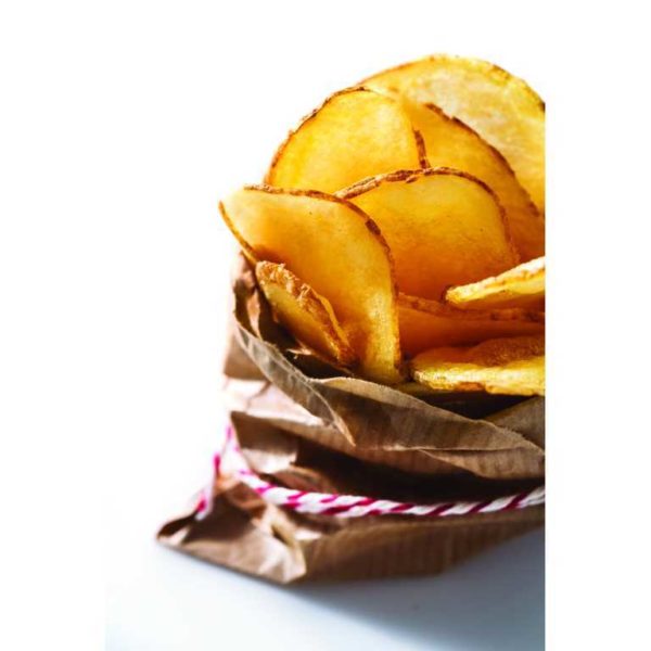 Patata a taglio chips con pelle. Senza glutine.