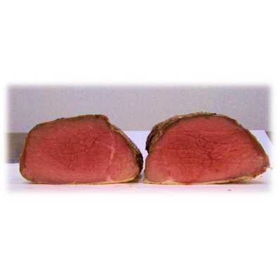 Roast beef all'inglese: sottofesa di bovino adulto aromatizzata e cotta all'Inglese. N.B. Prodotto a Peso Variabile.